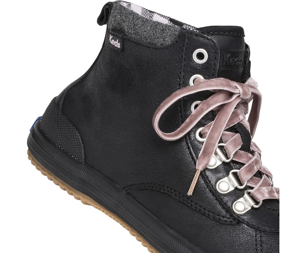 Keds Boots Black - Scout Water-Resistant Leather w/ Thinsulate™ - Womens ARNYJK-649